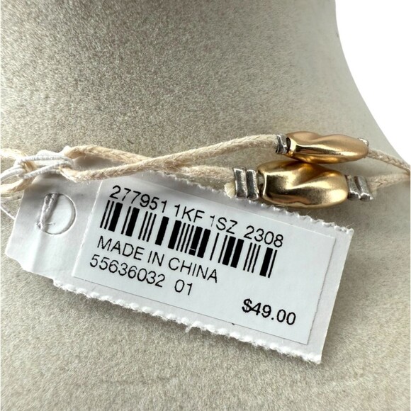 J Jill Layered Necklace Silver Gold Beaded Coastal Treasures Station Adjustable - Picture 15 of 15